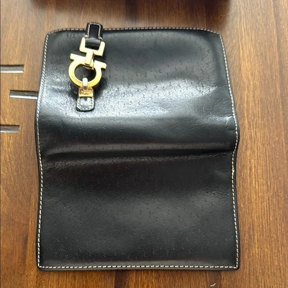Vintage Ferragamo Black Calfskin Wallet